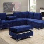 15. 2620 - Sectional Sofa - Blue Velvet