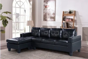 47. 6212 - Sectional Sofa (Black PU)