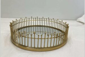 5177-BALL MIRROR TRAY -ROUND