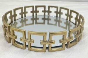 4475-ROUND JAALI MIRROR TRAY