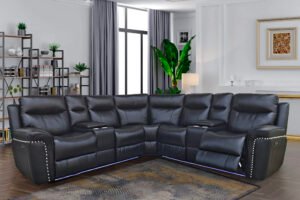526 - POWER RECLINER SECTIONAL- BLACK