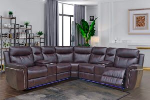 526- POWER RECLINER SECTIONAL =BROWN