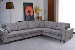 10. 2493 - SECTIONAL SOFA SET - GREY