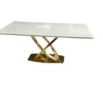 3303 - MARBLE DINING TABLE -GOLD