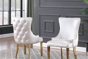 6247 - DINING CHAIR -BEIGE-GOLD