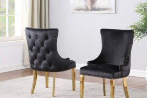 6247 -DINING CHAIR- BLACK-GOLD