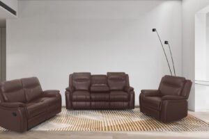 0523 - MANUAL RECLINER SET - BROWN