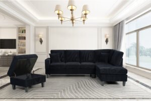 9937 - SECTIONAL SET- BLACK