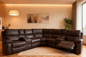 399 - MANUAL RECLINER SECTIONAL - BROWN