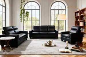 1106 - SOFA SET - BLACK