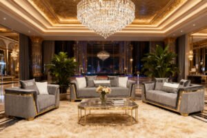 436 - SOFA SET - GREY