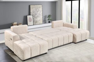 7886 - SECTIONAL SOFA BED - BEIGE