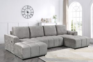 7886 - SECTIONAL SOFA BED - GREY
