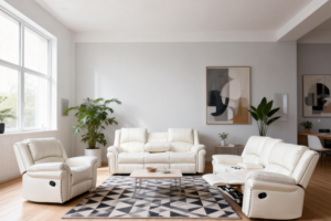 8137-  MANUAL Recliner Set - BEIGE